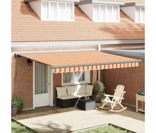 Käigukohandatav Varikatus Kollane Ja Oranž 400 × 300 Cm