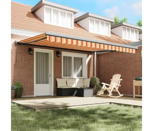 Käigukohandatav Varikatus Kollane Ja Oranž 400 × 300 Cm