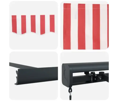 Izvelkams Jumtiņš Sarkana Un Balta 400 × 300 Cm Vidaxl