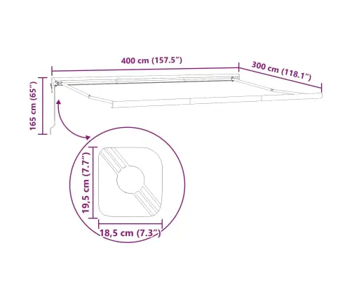 Izvelkams Jumtiņš Sarkana Un Balta 400 × 300 Cm Vidaxl