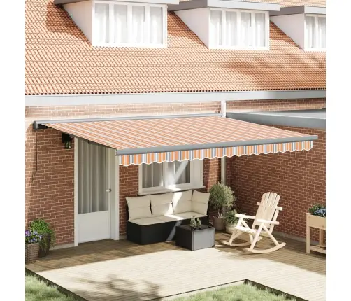 Izvelkams Jumtiņš Oranžs Un Pelēks 400 × 300 Cm Vidaxl