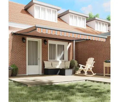 Izvelkams Jumtiņš Oranžs Un Pelēks 400 × 300 Cm Vidaxl