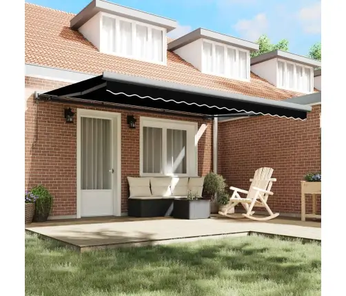 Käigukohandatav Varikatus Must 4 ×3 M Lõuend