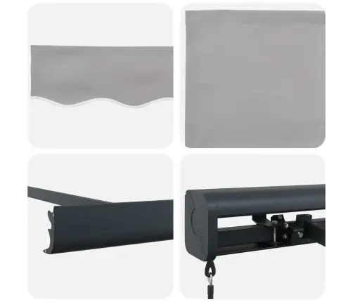 Käigukohandatav Varikatus Helehall 4 × 3 M Kangas Ja Alumiinium