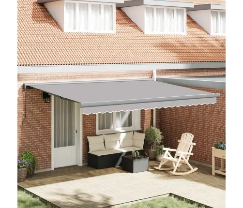 Käigukohandatav Varikatus Helehall 4 × 3 M Kangas Ja Alumiinium