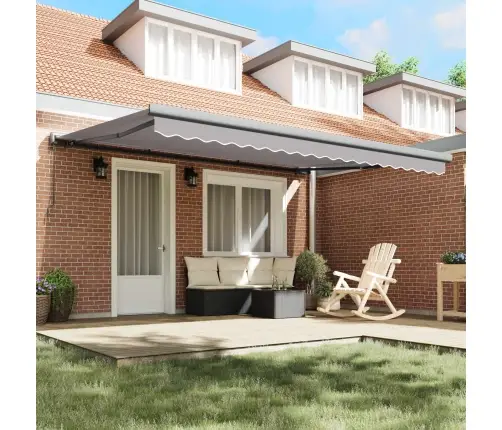 Käigukohandatav Varikatus Helehall 4 × 3 M Kangas Ja Alumiinium