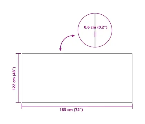 Sporta Aizsardzības Paklājs Melna 183 X 122 X 0,6 Cm Pvc Vidaxl