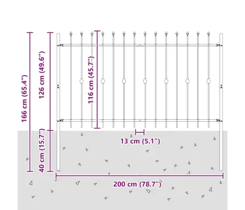 Spike Aiakaitse Must 200 X 130 Cm Pulbervärvitud Teras