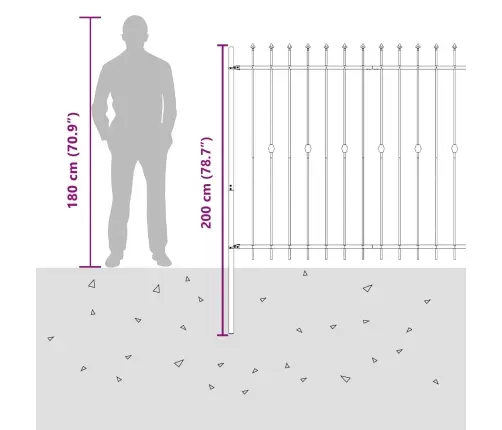 Skrūvežogs Melna 200 X 200 Cm Vidaxl