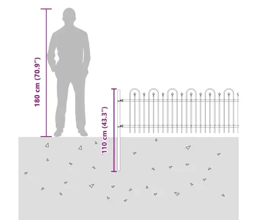 Dzinēja Arkas Žogs Melna 200 X 130 Cm Vidaxl