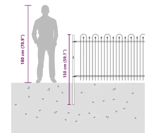 Dzinēja Arkas Žogs Melna 200 X 150 Cm Vidaxl