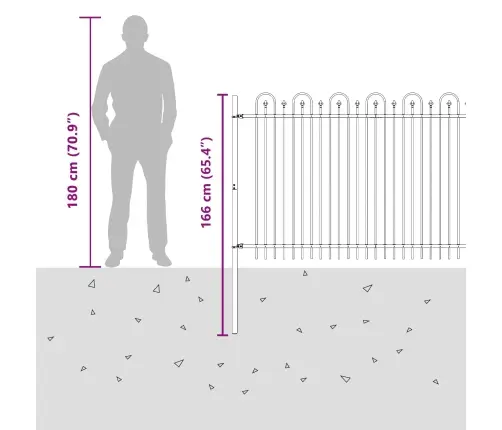Dzinēja Arkas Žogs Melna 200 X 130 Cm Vidaxl