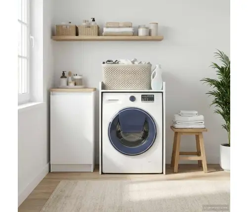 Veļas Mašīnas Skapis Balts 67,5 X 48 X 97 Cm Inženierijas Koks Vidaxl