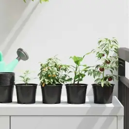 Ziedu Pods 200 Pcs Melna Ø 15 X 12.5 Cm Plastmasa Vidaxl