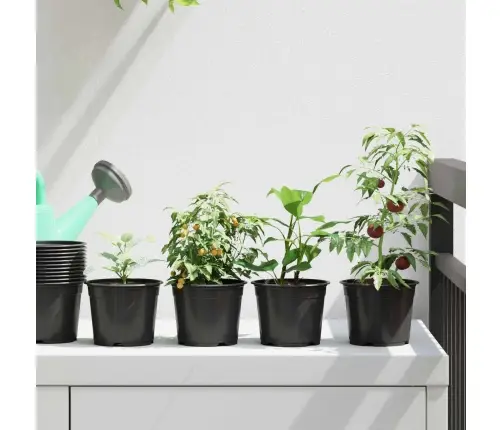 Ziedu Pods 200 Pcs Melna Ø 15 X 12.5 Cm Plastmasa Vidaxl