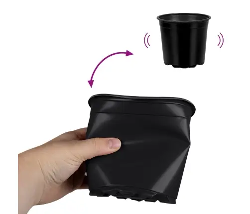 Ziedu Pods 100 Pcs Melna Ø 15 X 12.5 Cm Plastmasa Vidaxl