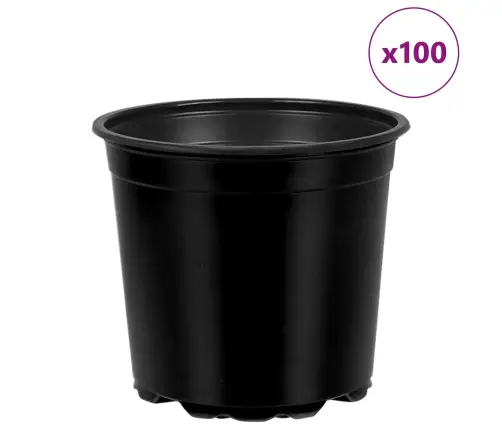 Ziedu Pods 100 Pcs Melna Ø 15 X 12.5 Cm Plastmasa Vidaxl