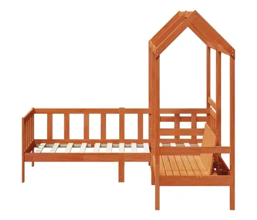 Päeva Voodi Komplekt 3 Pcs Vahapruun Tahke Mänd