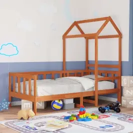 Dienas Gultas Komplekts 2 Pcs Vaks Brūns Ciets Priedes Koks Vidaxl