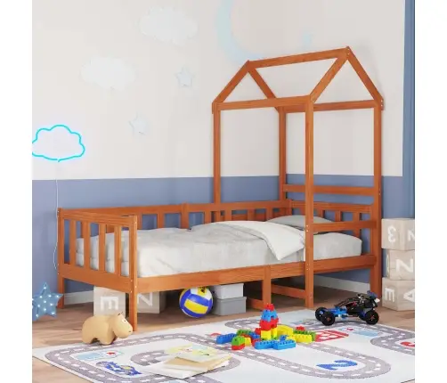 Päeva Voodi Komplekt 2 Pcs Vahapruun Tahke Mänd