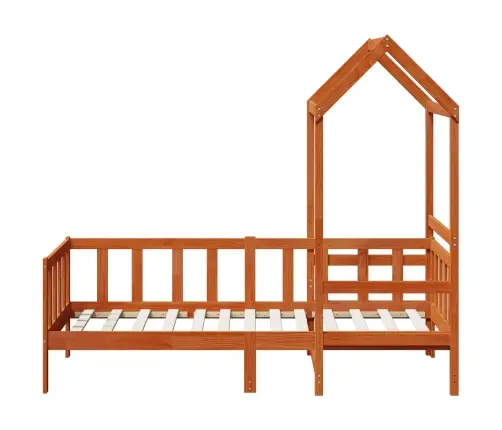 Päeva Voodi Komplekt 2 Pcs Vahapruun Tahke Mänd