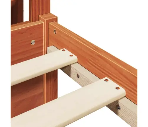 Gultas Rāmis Ar Galvas Klāju 2 Pcs Vaks Brūns Cieta Priede Vidaxl