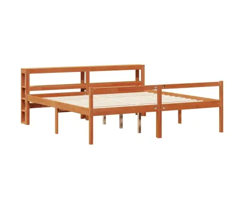 Voodi Raam Peaga 2 Pcs Vahapruun Kindel Männipuidust
