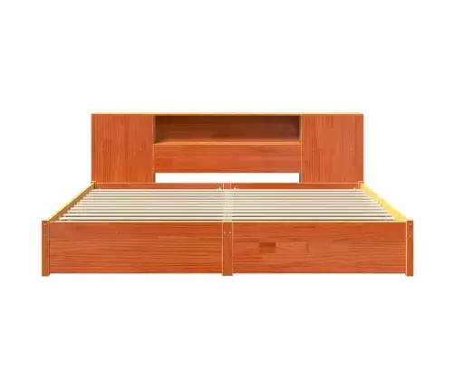 Grāmatu Skapis Gultas Rāmis Vaks Brūns 200 X 200 Cm Vidaxl