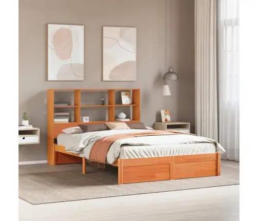 Grāmatu Skapis Gultas Rāmis Vaks Brūns 120 X 200 Cm Vidaxl