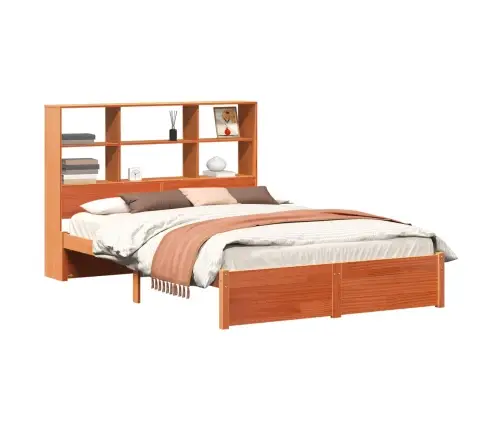 Grāmatu Skapis Gultas Rāmis Vaks Brūns 120 X 200 Cm Vidaxl