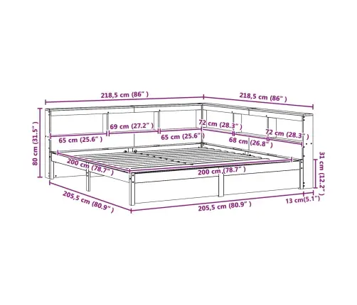 Grāmatu Plaukta Gulta 2 Pcs Vaks Brūns 200 X 200 Cm Vidaxl