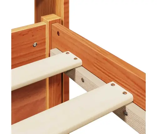 Gultas Rāmis Vaks Brūns 200 X 200 Cm Cieta Priede Vidaxl