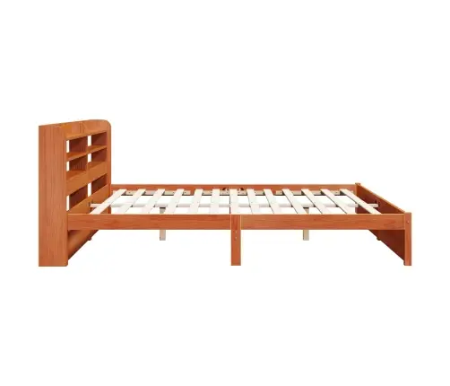 Gultas Rāmis Vaks Brūns 200 X 200 Cm Cieta Priede Vidaxl