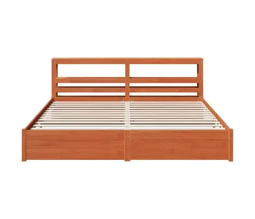 Gultas Rāmis Ar Galvas Klāju 2 Pcs Vaks Brūns Cieta Priede Vidaxl