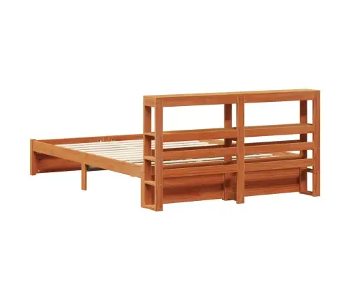 Gultas Rāmis Ar Galvas Klāju 2 Pcs Vaks Brūns Cieta Priede Vidaxl