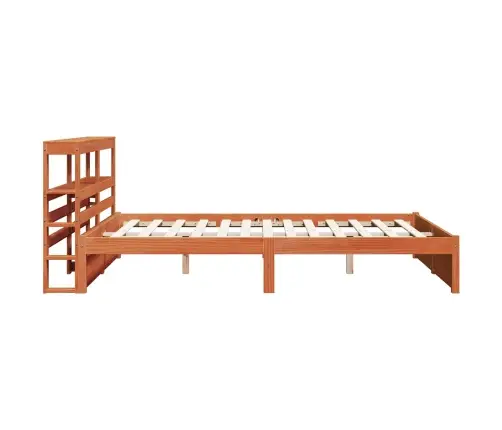 Gultas Rāmis Ar Galvas Klāju 2 Pcs Vaks Brūns Cieta Priede Vidaxl