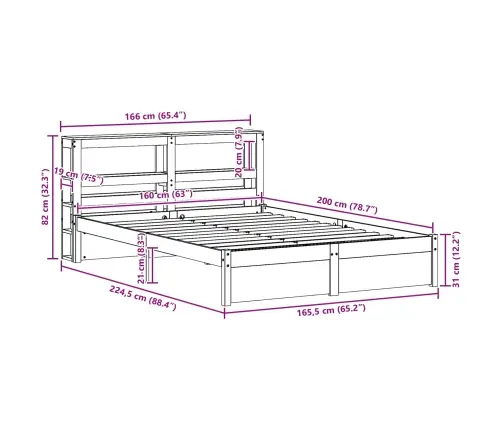 Gultas Rāmis Ar Galvas Klāju 2 Pcs Vaks Brūns Cieta Priede Vidaxl