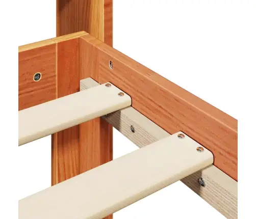 Voodi Raam Peaga 2 Pcs Vahapruun Kindel Männipuidust