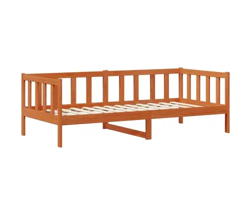 Päevavoodi Madratsiga Peaga Vaha Pruun Ja Valge 90 X 200 Cm