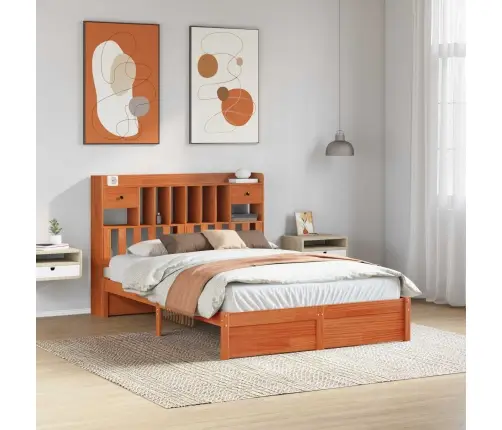 Grāmatu Skapis Gultas Rāmis 2 Pcs Vaks Brūns 200 X 140 Cm Vidaxl