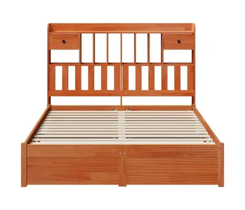 Grāmatu Skapis Gultas Rāmis 2 Pcs Vaks Brūns 200 X 140 Cm Vidaxl