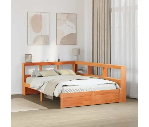 Grāmatu Plaukta Gulta 2 Pcs Vaks Brūns 200 X 140 Cm Vidaxl