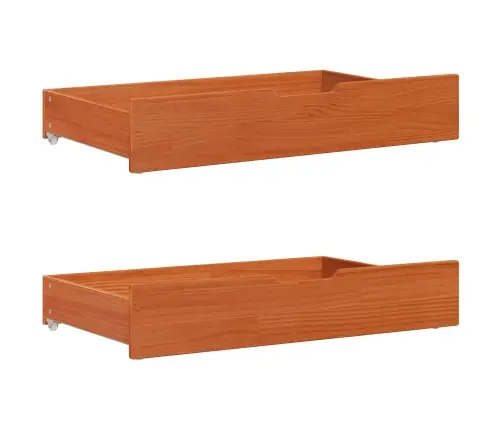 Gultas Rāmis Ar Atvilktni Vaks Brūns 70 X 190 Cm Cieta Priede Vidaxl