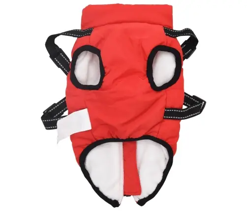 Suņu Mētelis Ar Jostas Sarkana L Fleece Un Poliesters Vidaxl