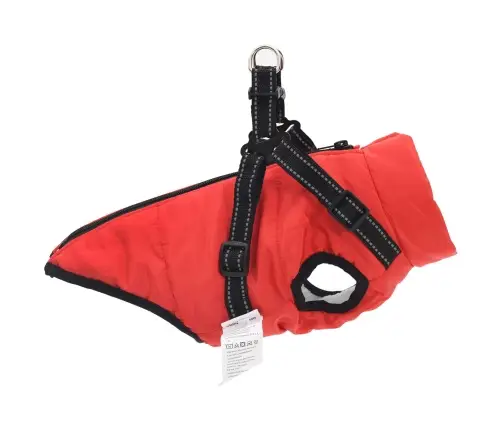 Suņu Mētelis Ar Jostas Sarkana L Fleece Un Poliesters Vidaxl