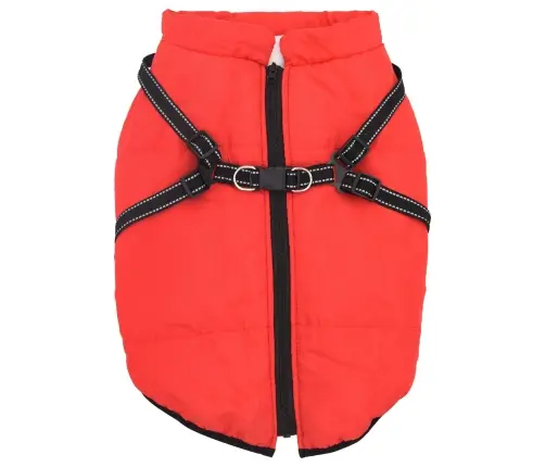 Suņu Mētelis Ar Jostas Sarkana 4Xl Fleece Un Poliesters Vidaxl