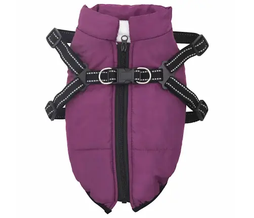 Suņu Mētelis Ar Jostas Violeta L Fleece Un Poliesters Vidaxl