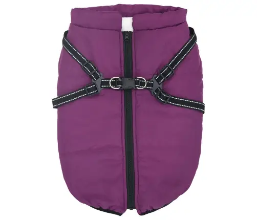 Suņu Mētelis Ar Jostas Violeta 3Xl Fleece Un Poliesters Vidaxl