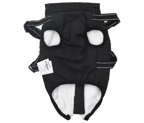 Suņu Mētelis Ar Jostas Melna 2Xl Fleece Un Poliesters Vidaxl