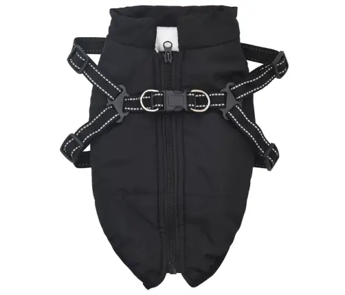 Suņu Mētelis Ar Jostas Melna 2Xl Fleece Un Poliesters Vidaxl